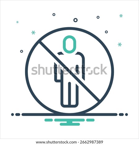 Vector colorful mix icon for no entry sign