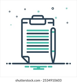 Vector colorful mix icon for note