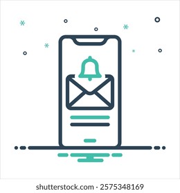 Vector colorful mix icon for notification