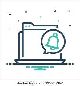 Icono de mezcla colorida del vector para notificar