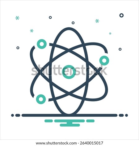 Vector colorful mix icon for nuclear chemistry