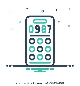 Vector colorful mix icon for number