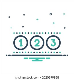 Vector colorful mix icon for numeric