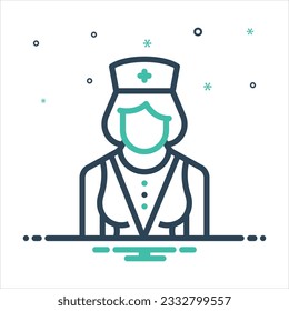 Icono de mezcla colorida vectora para enfermería