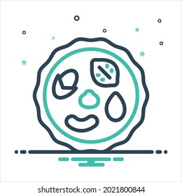 Icono de mezcla de color vectorial para la tuerca; nogal