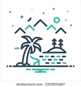 Vector colorful mix icon for oasis