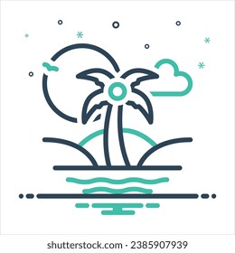 Vector colorful mix icon for oasis of calm