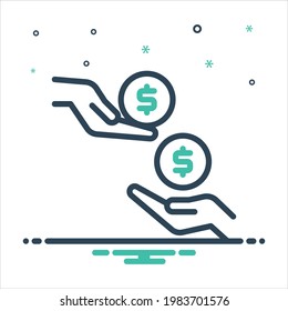 Vector colorful mix icon for obtaining