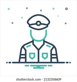Vector colorful mix icon for officers