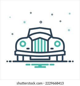 Icono de mezcla de colores vectorial para el coche antiguo