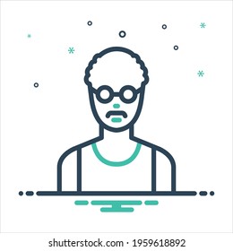 Vector colorful mix icon for older