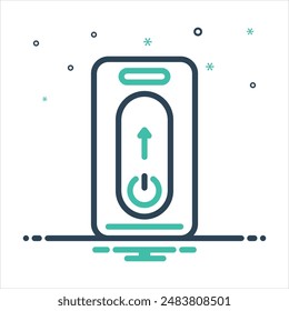 Vector colorful mix icon for on off