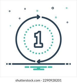 Vector colorful mix icon for once