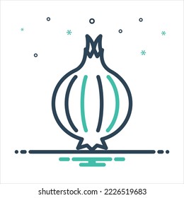 Vector colorful mix icon for onion