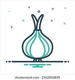 Vector colorful mix icon for onion