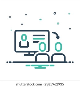Icono de mezcla colorida de vectores para el taller en línea