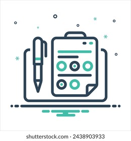 Vector colorful mix icon for online test