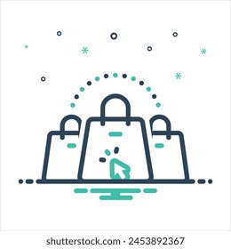 Vector colorful mix icon for online shopping