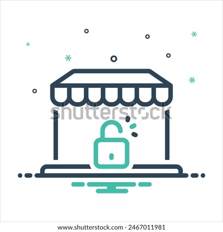 Vector colorful mix icon for open