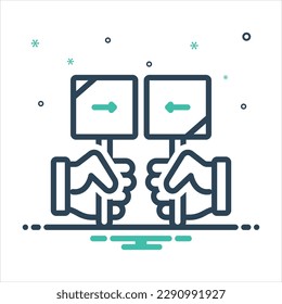 Vector colorful mix icon for opposed