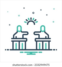 Icono de mezcla de colores vectorial para la oposición