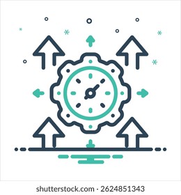 Vector colorful mix icon for optimal performance