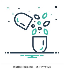 Vector colorful mix icon for organic medicine