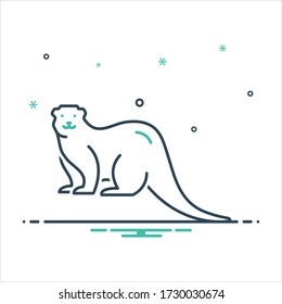 Vector colorful mix icon for otter