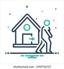 Vector colorful mix icon for out