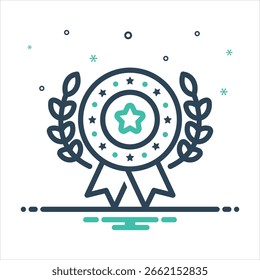 Ícone de mistura colorida vetorial para excelência excepcional