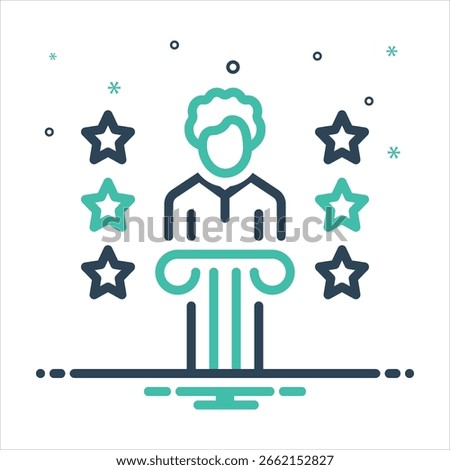 Vector colorful mix icon for outstanding performance
