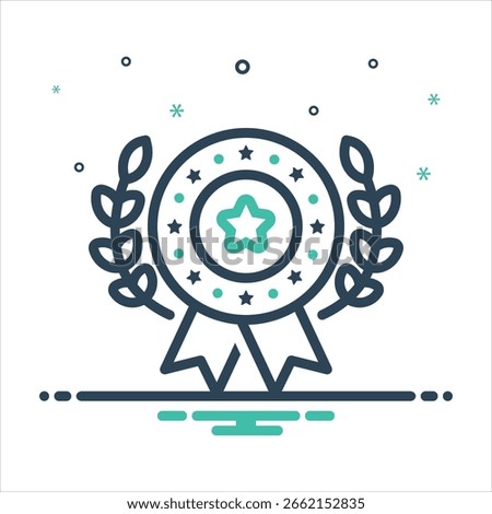 Vector colorful mix icon for outstanding excellence