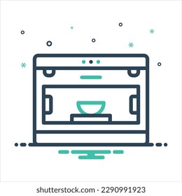Vector colorful mix icon for oven