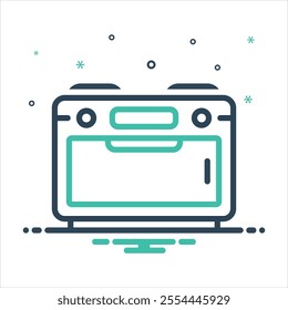 Vector colorful mix icon for oven