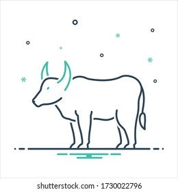 Vector colorful mix icon for ox