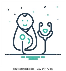 Vector colorful mix icon for paediatrics