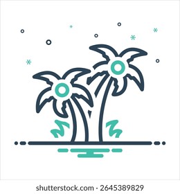 Vector colorful mix icon for palm