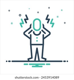 Icono de mezcla colorida de Vector para ataque de pánico