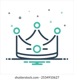 Vector colorful mix icon for paper crown