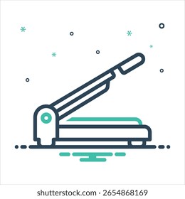 Ícone de mistura colorida vetorial para cortador de papel