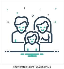 Vector colorful mix icon for parenting