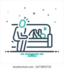 Vector colorful mix icon for parenting challenges