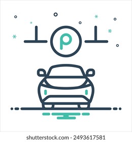 Vector colorful mix icon for parking