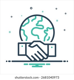 Icono de mezcla de colores de Vector para colaboración con socios