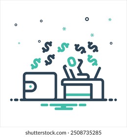 Icono de mezcla de colores de Vector para ingresos pasivos