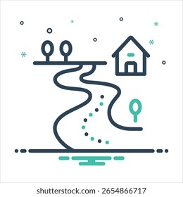 Vector colorful mix icon for path