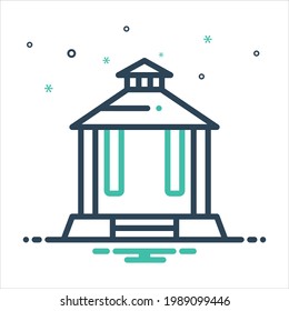 Vector colorful mix icon for pavilion