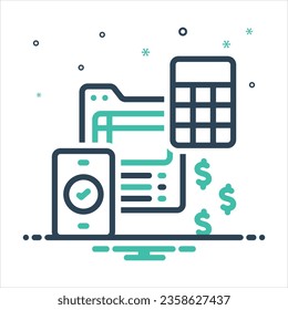 Icono de mezcla colorida del vector para pagar