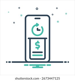 Vector colorful mix icon for payment history