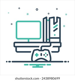 Vector colorful mix icon for pc game